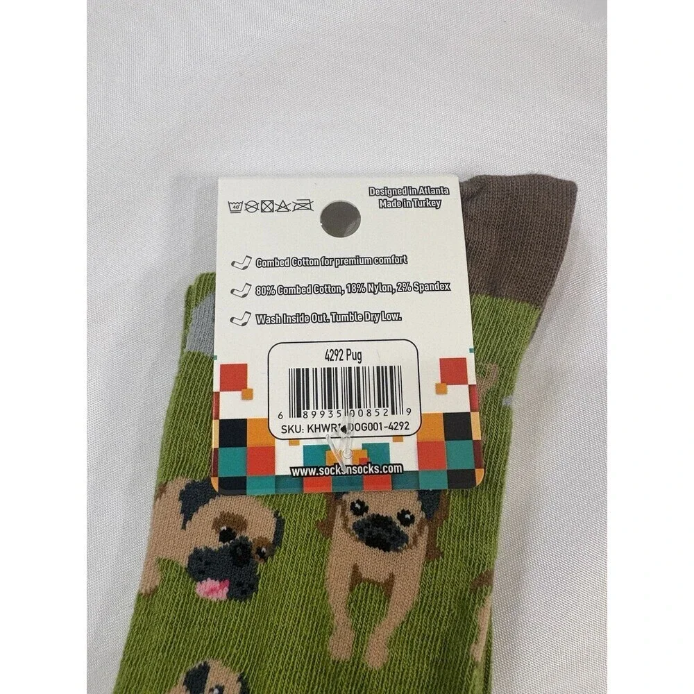 Socks N Socks Women’s One Size Pug Dog Knee high Socks 1 Pair